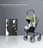 STOCK ue 4in1 bébé poussette bidirectionnelle multifonctionnelle nouveau-né bébé poussette 3in1 pliable panier type siège léger voyage landau