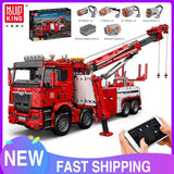 MOLD KING 17028 Voiture technique jouet APP&RC Camion de pompiers motorisé à assembler, modèle réduit en briques de construction, cadeau de Noël pour enfants
