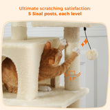 Grand arbre et tour pour chats d'intérieur, avec postes à gratter recouvertes de Sisal, hamac spacieux, perchoirs rembourrés et condos, jouets pour chats