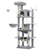Grand arbre à chat pour grands chats d'intérieur, tour de chat haute pour gros chats avec hamac super grand, arbres grimpant pour chats avec tire à gratter