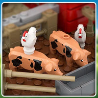 Ensemble de Construction de grange de ferme avec lumière, avec moulin à vent, tracteur, cheval, animaux, grand grange, jouet de Construction, Kit de briques pour adultes et adolescents de 8 ans et plus