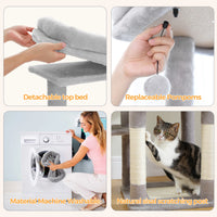Grand arbre à chat pour grands chats d'intérieur, tour de chat haute pour gros chats avec hamac super grand, arbres grimpant pour chats avec tire à gratter