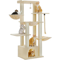 Gros arbre à chat pour chats de grande taille tour à chat robuste avec plusieurs niveaux maison à chat arbre d'escalade avec hamac 11 poteaux en Sisal grand perche