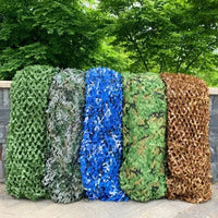 Filets de camouflage 1,5 m x 1 m et 4 m x 5 m, blanc, bleu, beige, style désert, pour dissimulation, auvent extérieur, ombrage de jardin ou tonnelle.