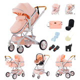 Poussette 3 en 1, poussette à quatre roues, poussette 2 en 1, poussette légère, poussette multifonctions, landau, pouf
