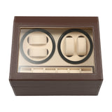 Présentoir de rangement 4 + 6, remontoir de montre en bois et cuir à Rotation automatique avec oreiller, boîte de luxe noir/marron