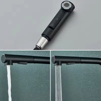 Robinet de cuisine extractible avec douchette à deux jets, mitigeur eau chaude/froide en acier inoxydable.
