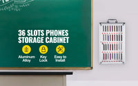 SucceBuy Armoire de téléphone portable à 36 fentes, tableau de poche en alliage d'aluminium argenté, casier de rangement mural pour salle de classe, bureau, salle de sport