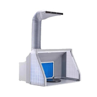 SucceBuy Cabine de pulvérisation d'aérographe Kit de cabine de pulvérisation de peinture d'aérographe portable à double ventilateur avec lumières LED et tuyau d'extension d'échappement