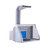SucceBuy Cabine de pulvérisation d'aérographe Kit de cabine de pulvérisation de peinture d'aérographe portable à double ventilateur avec lumières LED et tuyau d'extension d'échappement