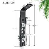 Robinet de douche à lumière LED noire, salle de bains, SPA, Jet de Massage, système de colonne de douche, cascade, panneau de douche de pluie, robinet pulvérisateur de Bidet