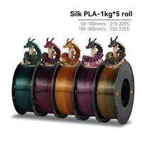 KEEPANG – Filament d'imprimante 3D PLA en soie, 5KG, Filaments de couleurs simples/doubles/Triples, 2.2LBS, 1KG/rouleau, 1.75mm ± 0.02MM, matériau d'impression 3D