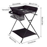 Table à langer pliable pour bébé, avec étagères de rangement, coussin avec échelle de hauteur, grande Table à langer 80x63cm