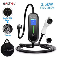 Teschev – chargeur EV 3,5 kw, Type 2, connecteur IEC 62196, 16a, 1 phase, Type 1, SAEJ1772, boîte murale, Station de recharge pour véhicule électrique