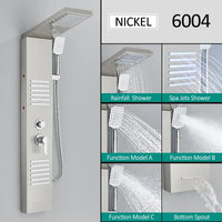 Panneau de douche LED noir, système de tour, cascade de pluie, colonne de douche, Massage hydroélectricité, corps Spa, bain-douche, mélangeur de robinet