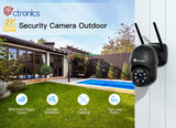 Ctronics-Caméra de permission Extérieure IP WiFi 360, Dispositif de Sécurité avec Vision Nocturne et Audio Bidirectionnel, Suivi existent des Personnes, ONVIF CCTV