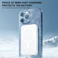 Batterie externe magnétique portable 10 000 mAh 15 W, chargeur rapide sans fil universel Apple/Android avec câble intégré.