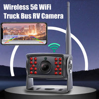 ESSGOO Caméra de Recul Sans Fil 5G WIFI pour Téléphone Android iPhone Voiture IP67 Étanche Angle Large de 120° 1080P pour Camion, Remorque, Camping-Car, Van