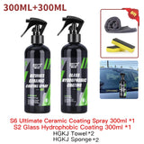 HGKJ S6 voiture revêtement céramique Spray miroir brillant liquide étanche voiture Nano cristal cire hydrophobe Spray peinture soins accessoires