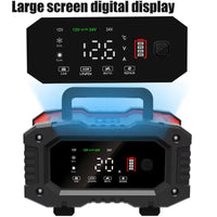 Chargeur de batterie portable 20 A/10 A pour voiture, moto et camion (12 V/24 V), automatique, AGM LiFePO4, plomb-acide, avec fonction marche/arrêt et réparation.