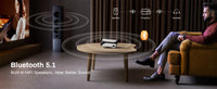 Projecteur Bluetooth HAPPRUN natif 1080P, projecteur de films extérieur portable Full HD avec haut-parleur intégré, avec HDMI, USB, AV