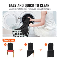 SucceBuy 50 pièces housse de chaise en Spandex pour fête de mariage housse de chaise universelle ajustée amovible lavable housses de protection