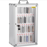 SucceBuy Armoire de téléphone portable à 36 fentes, tableau de poche en alliage d'aluminium argenté, casier de rangement mural pour salle de classe, bureau, salle de sport