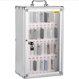SucceBuy Armoire de téléphone portable à 36 fentes, tableau de poche en alliage d'aluminium argenté, casier de rangement mural pour salle de classe, bureau, salle de sport
