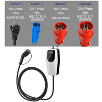 Boîtier de Chargement Électrique pour Voiture, 10 Mètres 4 Mètres, 1 Phase EVSE, Câble Mode 2, 6A-16A