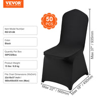 SucceBuy 50 pièces housse de chaise en Spandex pour fête de mariage housse de chaise universelle ajustée amovible lavable housses de protection