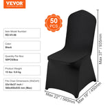SucceBuy 50 pièces housse de chaise en Spandex pour fête de mariage housse de chaise universelle ajustée amovible lavable housses de protection