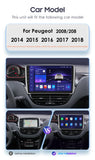 OSSURET CarPlay Android 12 autoradio pour PEUGEOT 2008 208 2012-2018 lecteur multimédia de voiture Navi GPS 2din 4G-LET autoradio RDS