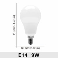 Lot de 10 ampoules LED E27/E14 (20W, 18W, 15W, 12W, 9W, 6W, 3W) - Alimentation 220V - Éclairage spot - Blanc froid/chaud
