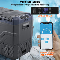 SucceBuy Réfrigérateur de voiture congélateur portable double zone réfrigérateur de voiture réfrigérateur gamme réglable 12/24 V DC et un congélateur à compresseur