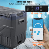 SucceBuy Réfrigérateur de voiture congélateur portable double zone réfrigérateur de voiture réfrigérateur gamme réglable 12/24 V DC et un congélateur à compresseur