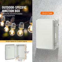 Boîte de jonction électrique extérieure SucceBuy en plastique ABS avec couvercle à charnière et loquet en acier inoxydable, étanche IP67, pour projets électriques