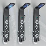 Robinet de douche à lumière LED noire, salle de bains, SPA, Jet de Massage, système de colonne de douche, cascade, panneau de douche de pluie, robinet pulvérisateur de Bidet