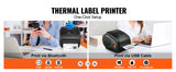 SucceBuy 300DPI imprimante d'étiquettes thermiques Bluetooth reconnaissance automatique d'étiquettes prise en charge Windows/Mac/Android pour les paquets d'expédition 4x6