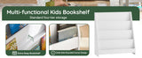 SoBuy KMB32 Bibliothèque pour enfants Étagère pour enfants Support pour journaux avec 4 étagères Étagère de rangement pour enfants Blanc