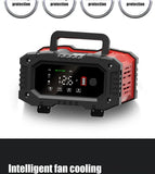 Chargeur de batterie portable 20 A/10 A pour voiture, moto et camion (12 V/24 V), automatique, AGM LiFePO4, plomb-acide, avec fonction marche/arrêt et réparation.