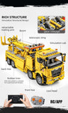MOLD KING 17028 Voiture technique jouet APP&RC Camion de pompiers motorisé à assembler, modèle réduit en briques de construction, cadeau de Noël pour enfants