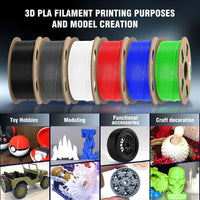JAYO Filament d'imprimante 3D PETG / PLA / PLA PLUS 1.75mm 2.2 KG 100% matériaux d'impression 3D non toxiques sans bulle pour imprimante 3D
