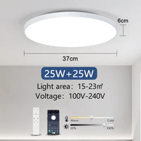 MARPOU LED plafonnier 80W 50W moderne Dimmable lampe intelligente avec télécommande plafonnier pour salon salle de bain cuisine