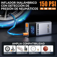 Démarreur de voiture portable BRPOM avec compresseur d'air, gonfleur de pneus, démarreur de batterie de voiture 8000 mAh, boîtier de démarrage, démarreur de batterie de voiture