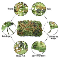 Filets de camouflage 1,5 m x 1 m et 4 m x 5 m, blanc, bleu, beige, style désert, pour dissimulation, auvent extérieur, ombrage de jardin ou tonnelle.
