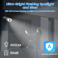 ANRAN 2K caméra de sécurité solaire 3/5MP extérieur sans fil 2.4G WIFI caméra batterie caméra projecteur couleur Vision nocturne ne peut pas ajouter NVR