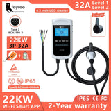 Feyree 22KW 32A Type2 EV chargeur 11KW 3P EVSE Wallbox 7.6KW 1P 4.3 pouces écran nouveau Smart APP contrôle Station de charge chargeur de voiture