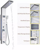 Cascade de pluie LED panneau de douche noir colonne de douche tour écran numérique TEMP mitigeur pulvérisation Bidet douche mitigeur robinet