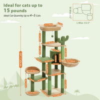 Grand arbre à chat pour grands chats d'intérieur, tour de chat haute pour gros chats avec hamac super grand, arbres grimpant pour chats avec tire à gratter