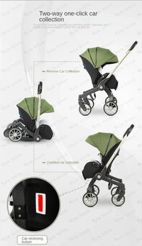 STOCK ue 4in1 bébé poussette bidirectionnelle multifonctionnelle nouveau-né bébé poussette 3in1 pliable panier type siège léger voyage landau